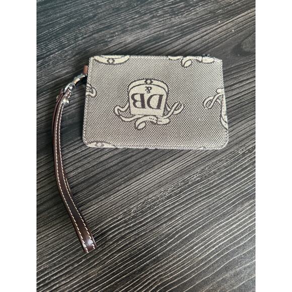 Dooney & Bourke Shielded DB Canvas & Leather Wristlet - Picture 2 of 6